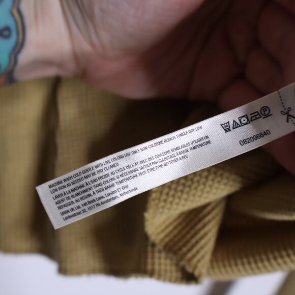 DAILY PRACTICE Easy Waffle Knit Tee Mustard Long Sleeve Casual Women's XS - Picture 11 of 11